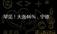 罕见！大涨46%
，宁德时代港股溢价创纪录
