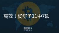 高效！杨舒予11中7砍下全场最高的15分 外加3板2助2断
